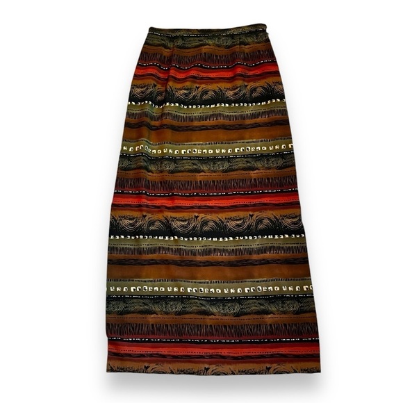 Vintage Bentley Arbuckle Midi Pencil Skirt Side Slits Striped Southwestern XS - Picture 1 of 7